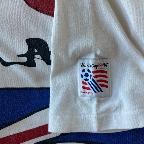England Team Gear 1994 World Cup USA White Tee Sz Large - Picture 3 of 6